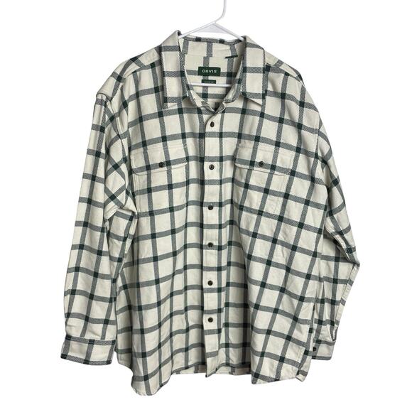 Orvis Heavy Twill Shacket Mens XXL Green Check Cotton Classic Fit Shirt Jacket - Picture 1 of 8